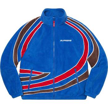 Blue Supreme Racing Fleece Jackets | Supreme 186KI